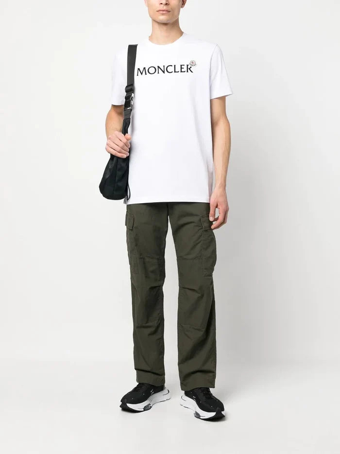 MONCLER Graphic Logo T-Shirt White - MAISONDEFASHION.COM