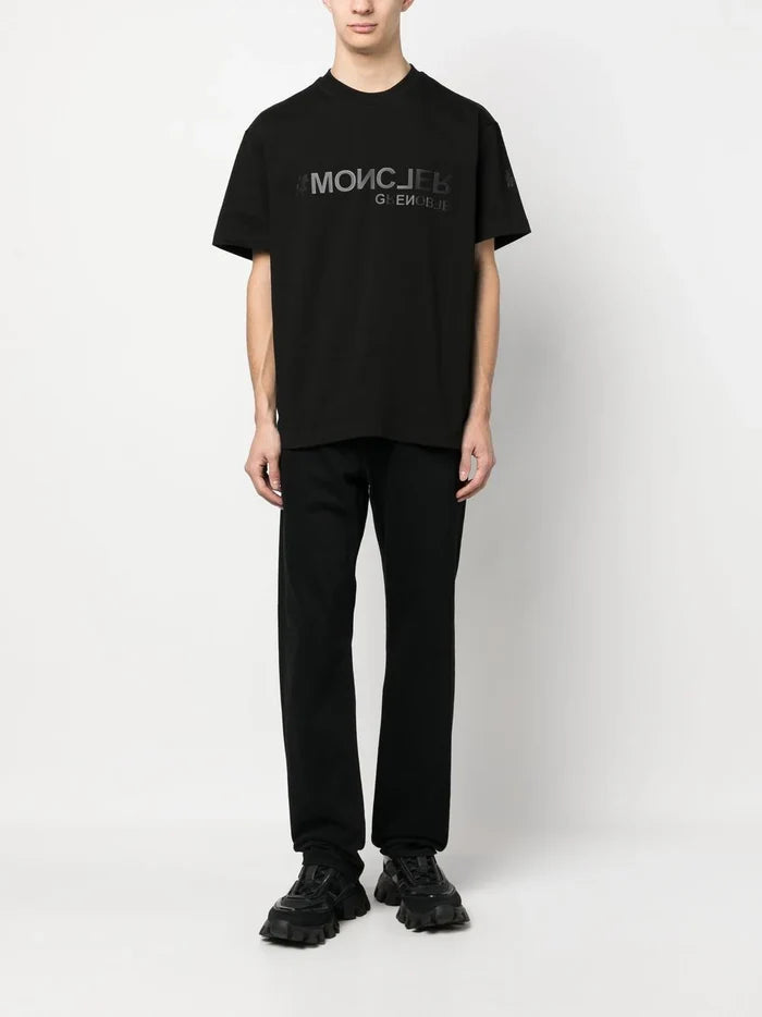 MONCLER GRENOBLE Logo Print T-Shirt Black - MAISONDEFASHION.COM