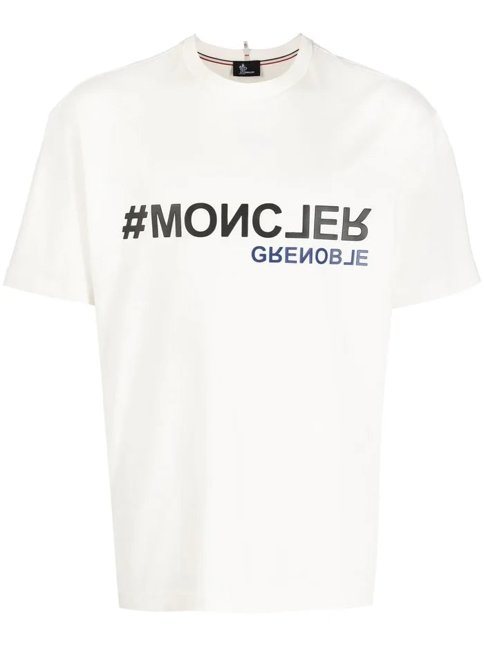 MONCLER GRENOBLE Logo Print T-Shirt White - MAISONDEFASHION.COM