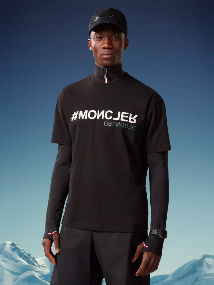 MONCLER GRENOBLE Logo T-Shirt Black - MAISONDEFASHION.COM