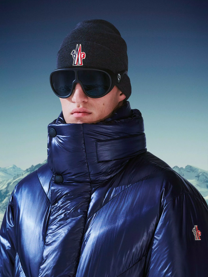 MONCLER GRENOBLE Pure Wool Beanie Navy - MAISONDEFASHION.COM