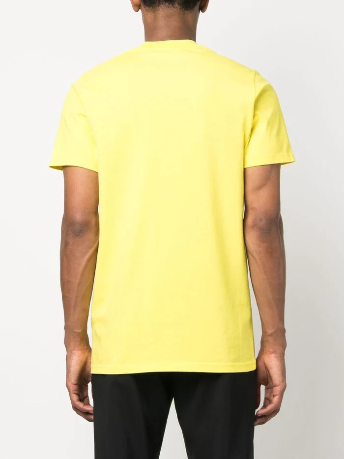 MONCLER Heart Logo-Patch Cotton T-Shirt Yellow - MAISONDEFASHION.COM