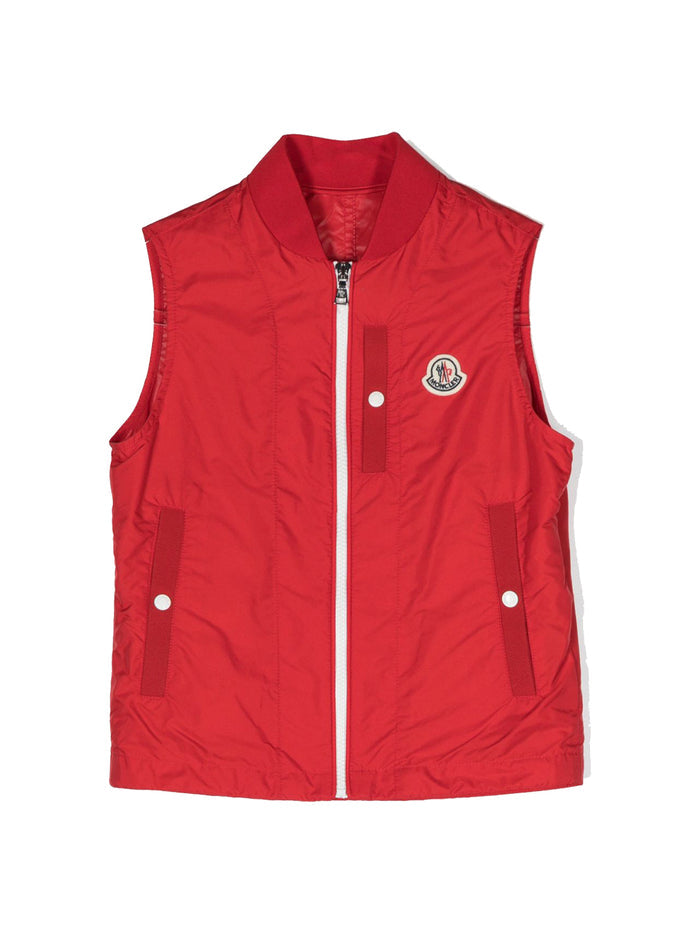 MONCLER KIDS Becan Padded Gilet Red - MAISONDEFASHION.COM