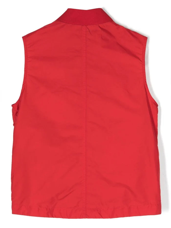 MONCLER KIDS Becan Padded Gilet Red - MAISONDEFASHION.COM