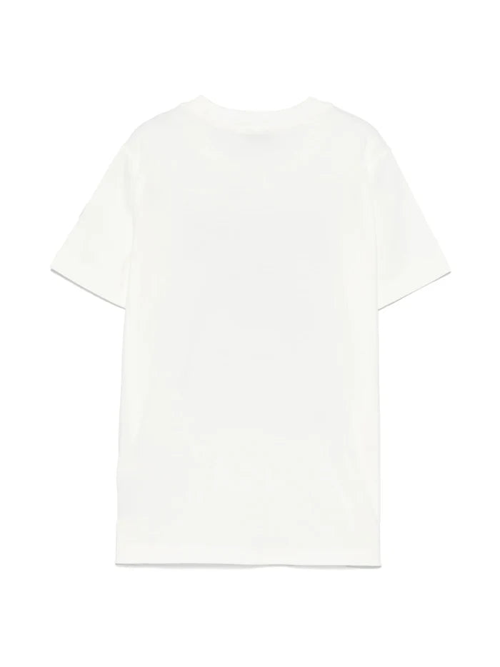 MONCLER KIDS Boys Graphic Print Cotton T-Shirt White - MAISONDEFASHION.COM