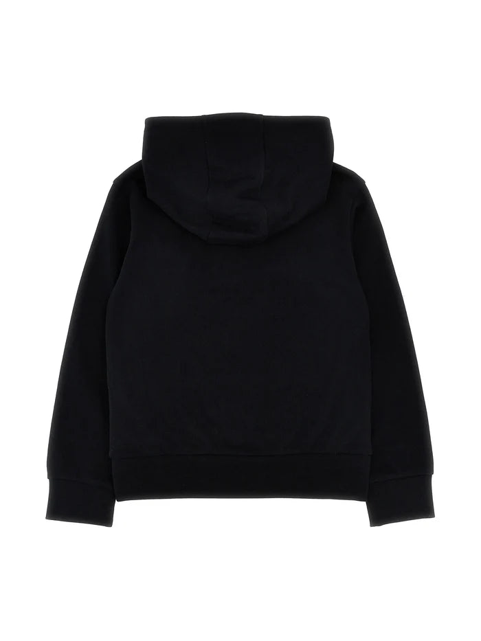 MONCLER KIDS Boys Logo-print Hoodie Black - MAISONDEFASHION.COM