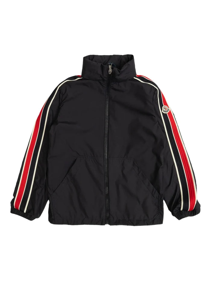 MONCLER KIDS Boys Nikki Hooded Jacket Navy Blue - MAISONDEFASHION.COM