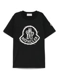 MONCLER KIDS Boys Scribble Logo T-Shirt Black - MAISONDEFASHION.COM