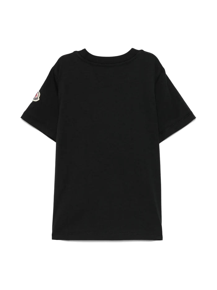 MONCLER KIDS Boys Scribble Logo T-Shirt Black - MAISONDEFASHION.COM