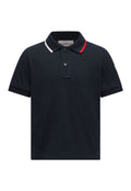 MONCLER KIDS Boys Short Sleeved Polo Shirt Navy - MAISONDEFASHION.COM