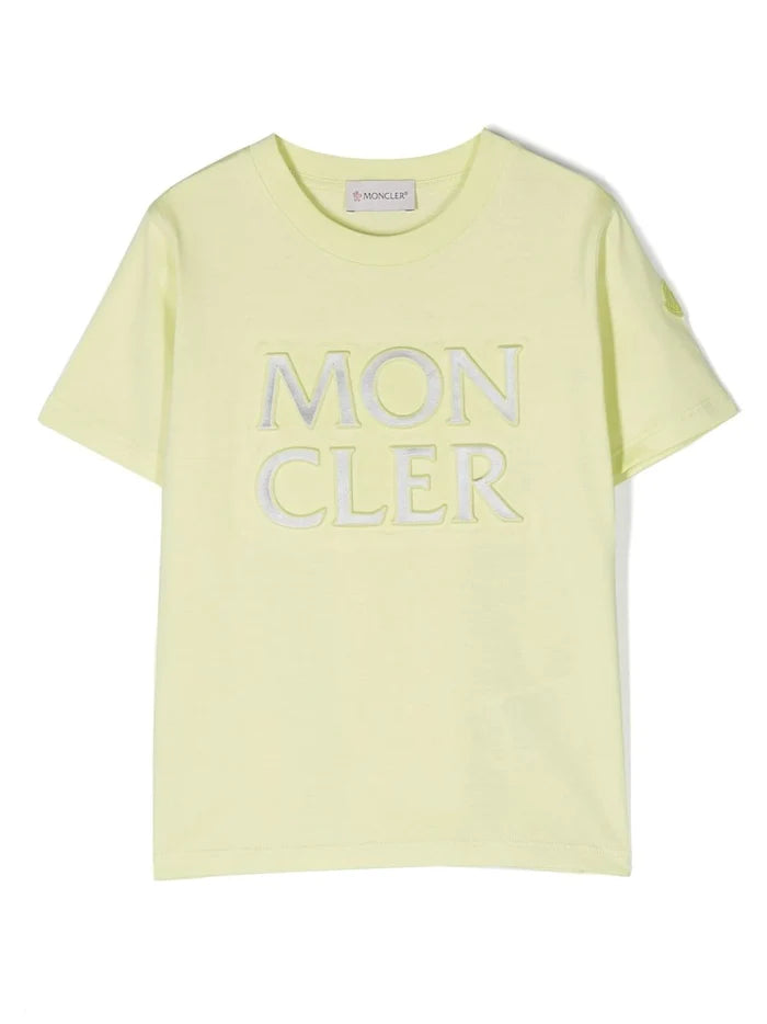 MONCLER KIDS Embossed Logo T-Shirt Green - MAISONDEFASHION.COM