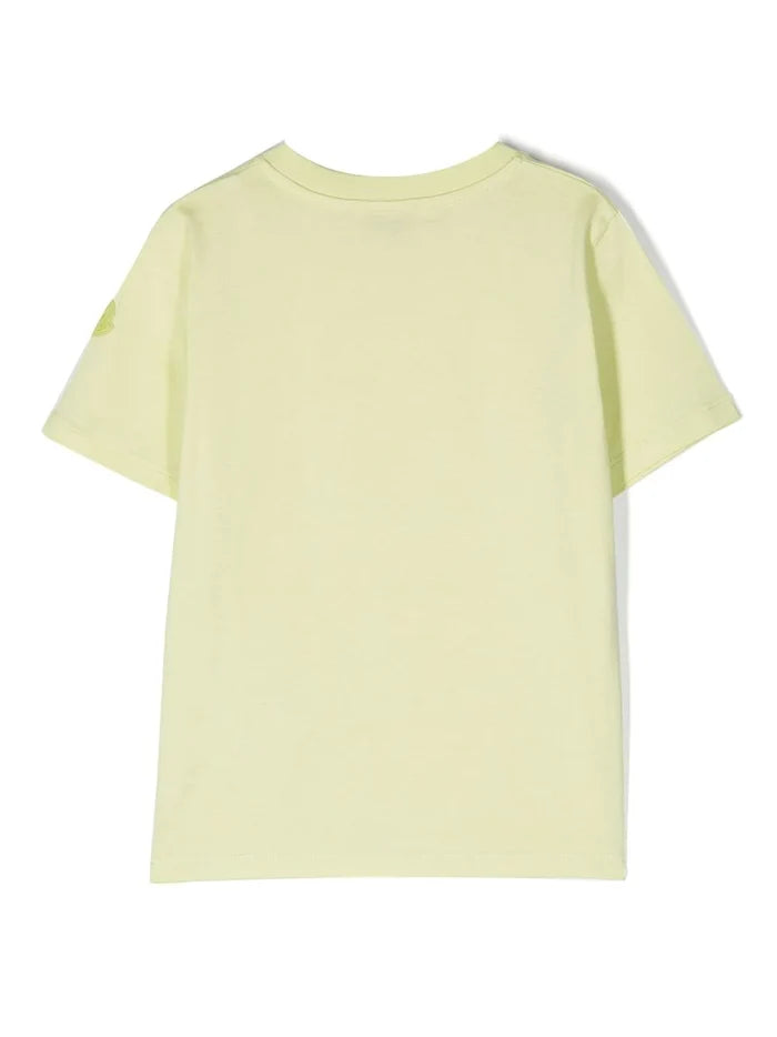 MONCLER KIDS Embossed Logo T-Shirt Green - MAISONDEFASHION.COM