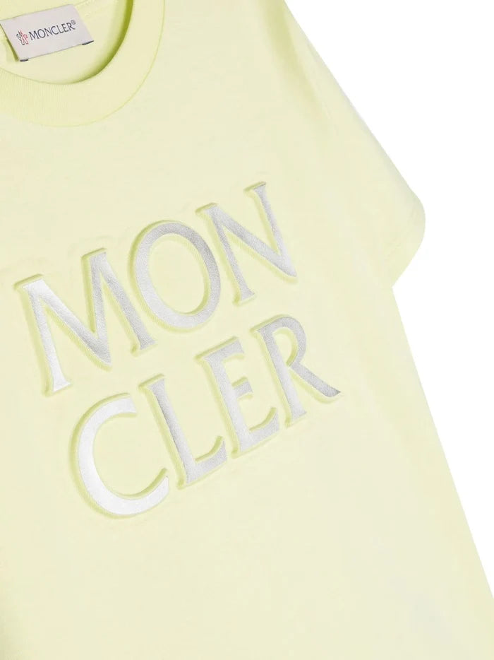 MONCLER KIDS Embossed Logo T-Shirt Green - MAISONDEFASHION.COM