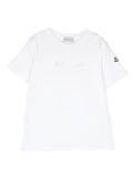 MONCLER KIDS Embossed Logo T-Shirt White - MAISONDEFASHION.COM