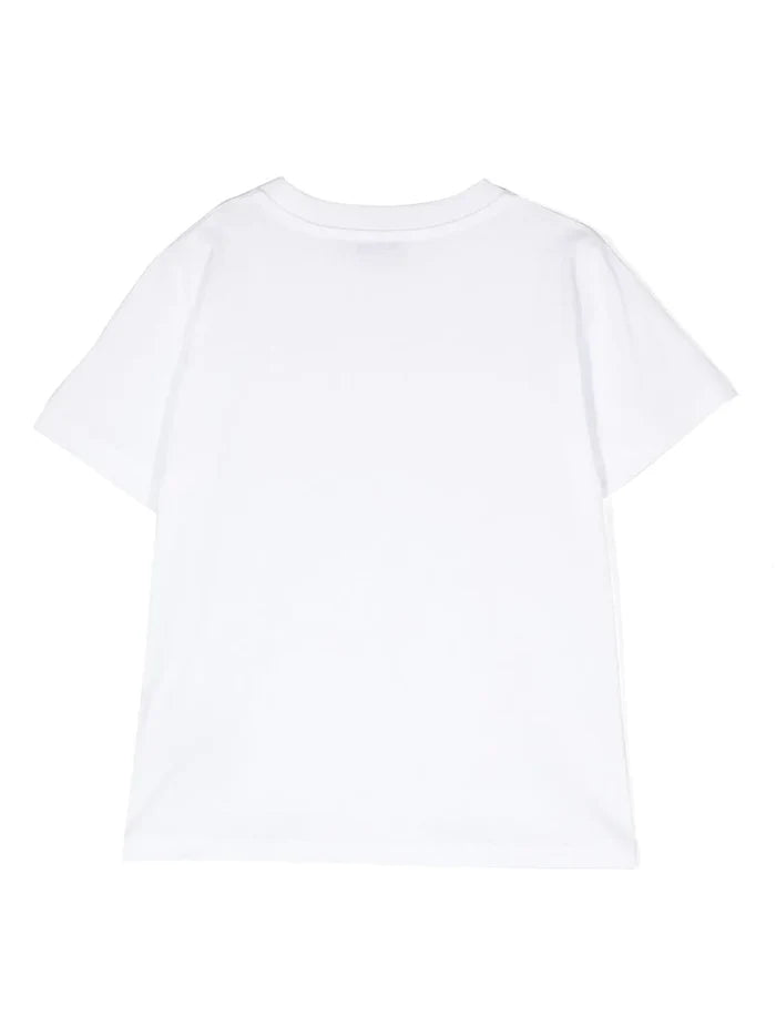 MONCLER KIDS Embossed Logo T-Shirt White - MAISONDEFASHION.COM