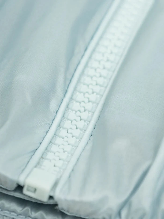 MONCLER KIDS Girls Chazeron Bomber Jacket Light Blue - MAISONDEFASHION.COM