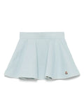 MONCLER KIDS Girls Flared Mini Skirt Light Blue - MAISONDEFASHION.COM