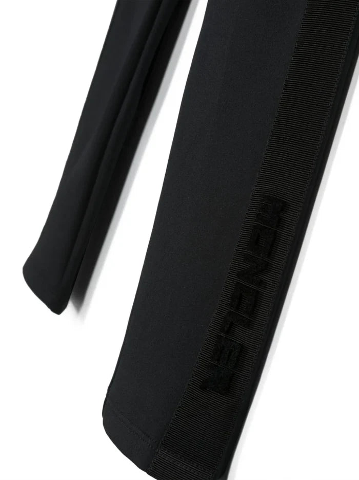 MONCLER KIDS Girls Logo Patch Leggings Black - MAISONDEFASHION.COM