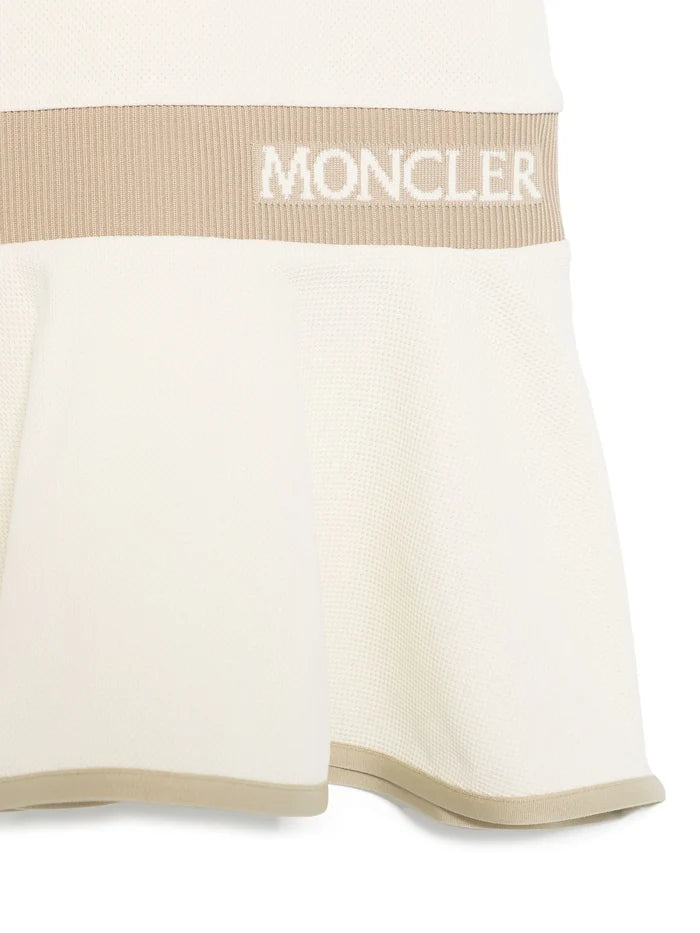 MONCLER KIDS Girls Piquet Polo Dress White - MAISONDEFASHION.COM