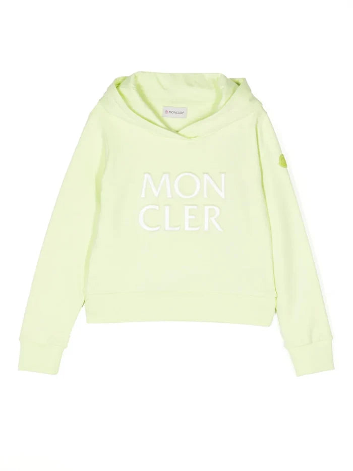 MONCLER KIDS Logo Hoodie Yellow - MAISONDEFASHION.COM