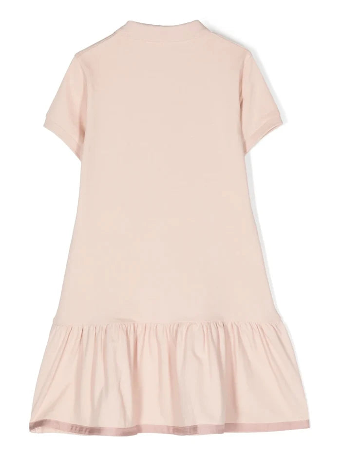 MONCLER KIDS Logo Patch Polo Shirt Dress Pink - MAISONDEFASHION.COM