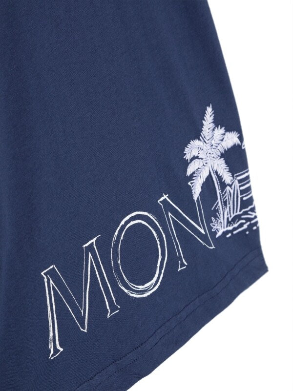 MONCLER KIDS Logo Short Sleeve T-Shirt Navy - MAISONDEFASHION.COM