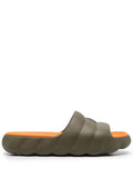MONCLER Lilo Slides Green/Orange - MAISONDEFASHION.COM