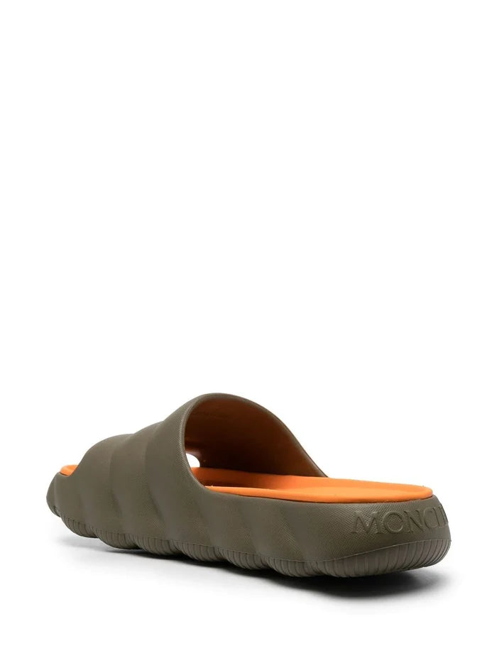MONCLER Lilo Slides Green/Orange - MAISONDEFASHION.COM