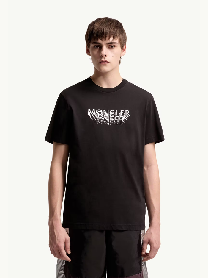 MONCLER Logo Cotton Jersey T-Shirt Black