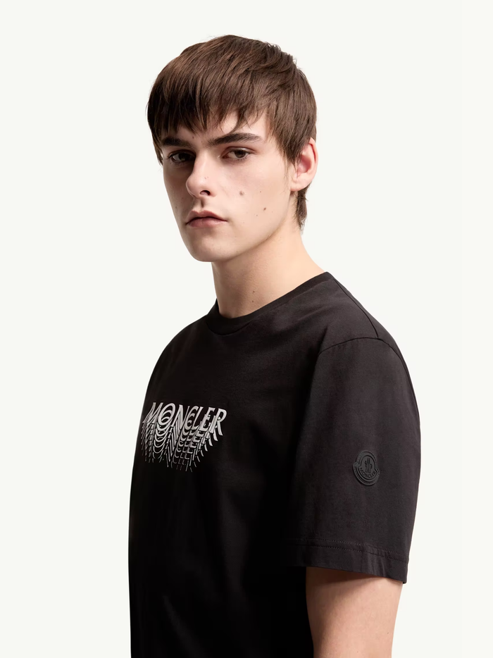 MONCLER Logo Cotton Jersey T-Shirt Black