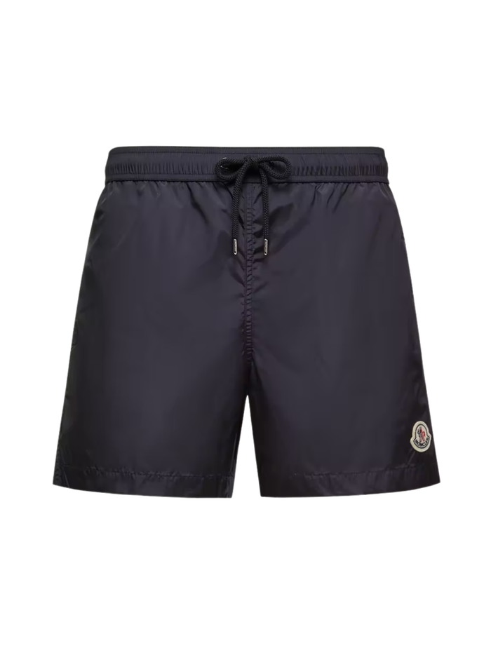 MONCLER Logo Patch Swim Shorts Night Blue - MAISONDEFASHION.COM