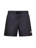 MONCLER Logo Patch Swim Shorts Night Blue - MAISONDEFASHION.COM
