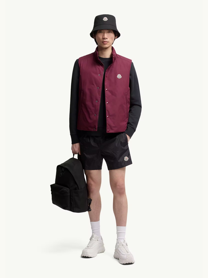 MONCLER Logo Patch Swim Shorts Night Blue - MAISONDEFASHION.COM