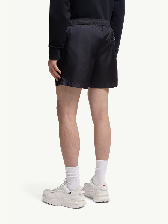 MONCLER Logo Patch Swim Shorts Night Blue - MAISONDEFASHION.COM