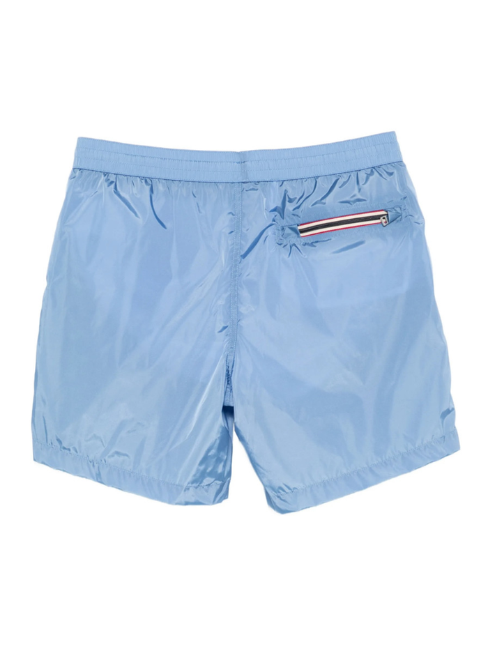 MONCLER Logo Patch Swim Shorts Sky Blue