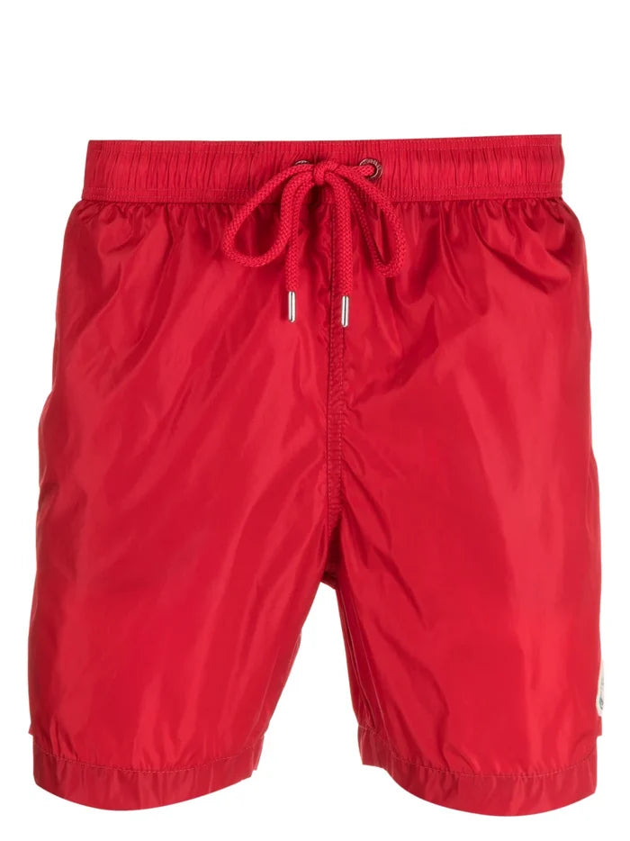 MONCLER Logo-Patch Swimming Shorts Red - MAISONDEFASHION.COM