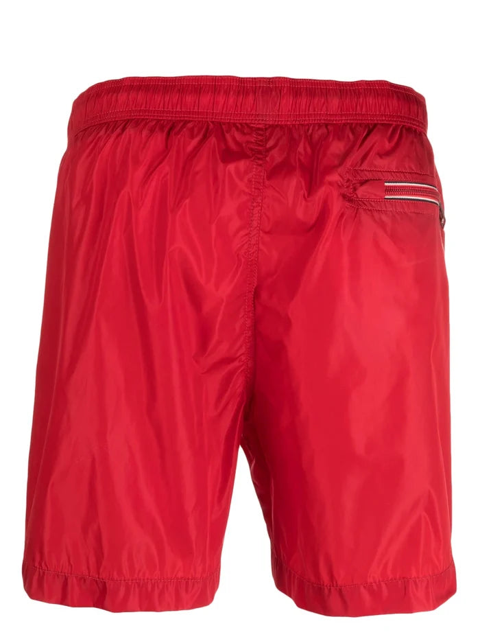 MONCLER Logo-Patch Swimming Shorts Red - MAISONDEFASHION.COM