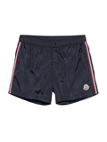 MONCLER Tricolour-Trimmed Swim Shorts Navy