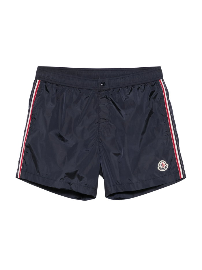 MONCLER Tricolour-Trimmed Swim Shorts Navy