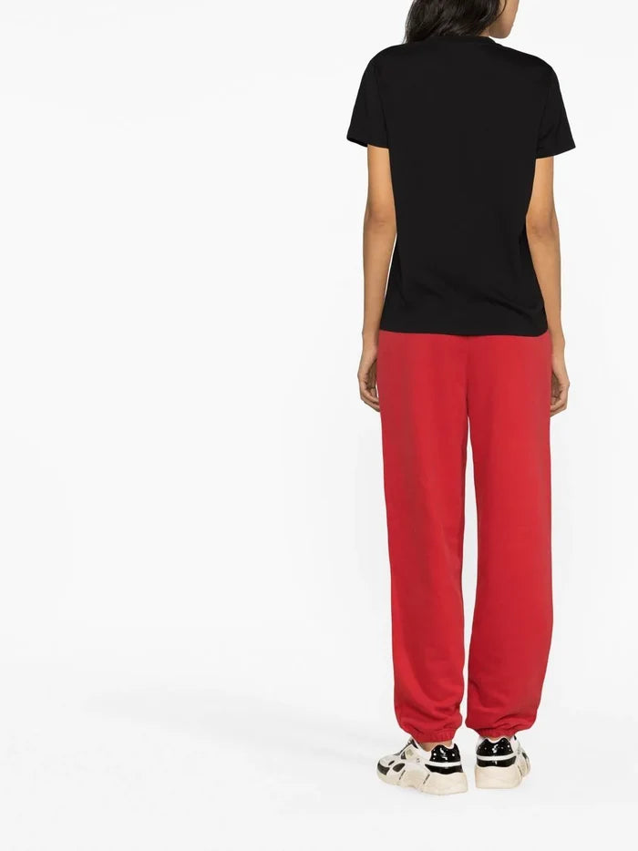 MONCLER WOMEN Logo Embroidered T-Shirt Black - MAISONDEFASHION.COM