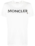 MONCLER WOMEN Logo Embroidered T-Shirt White - MAISONDEFASHION.COM