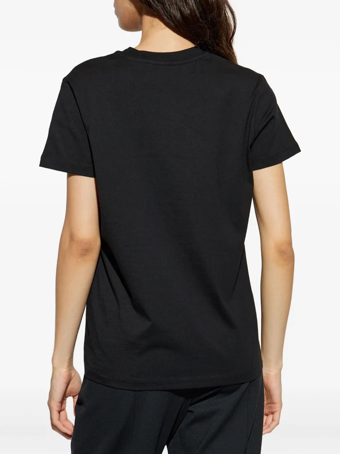 MONCLER WOMEN Logo T-shirt Black - MAISONDEFASHION.COM