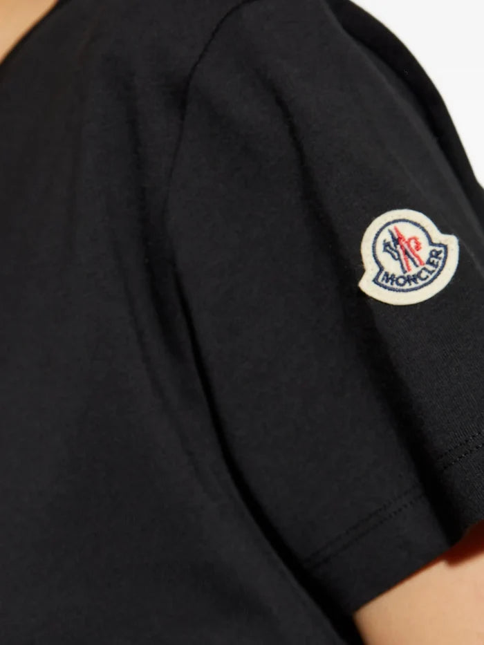 MONCLER WOMEN Logo T-shirt Black - MAISONDEFASHION.COM