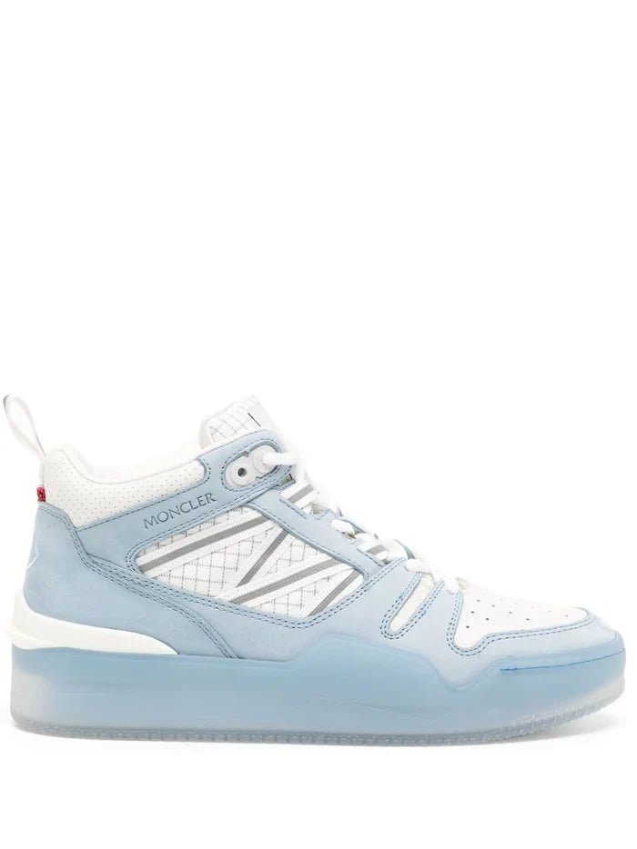 MONCLER Women's Pivot Mid High-Top Sneakers Sky Blue - MAISONDEFASHION.COM