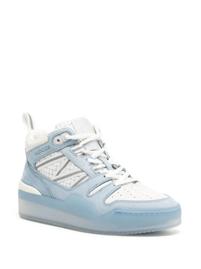 MONCLER Women's Pivot Mid High-Top Sneakers Sky Blue - MAISONDEFASHION.COM