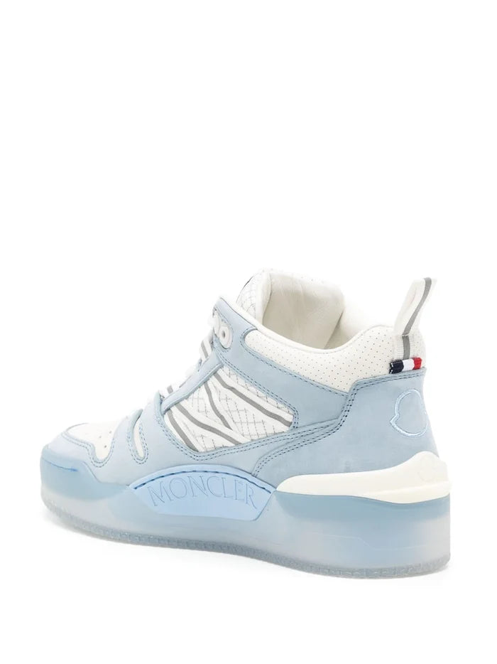 MONCLER Women's Pivot Mid High-Top Sneakers Sky Blue - MAISONDEFASHION.COM