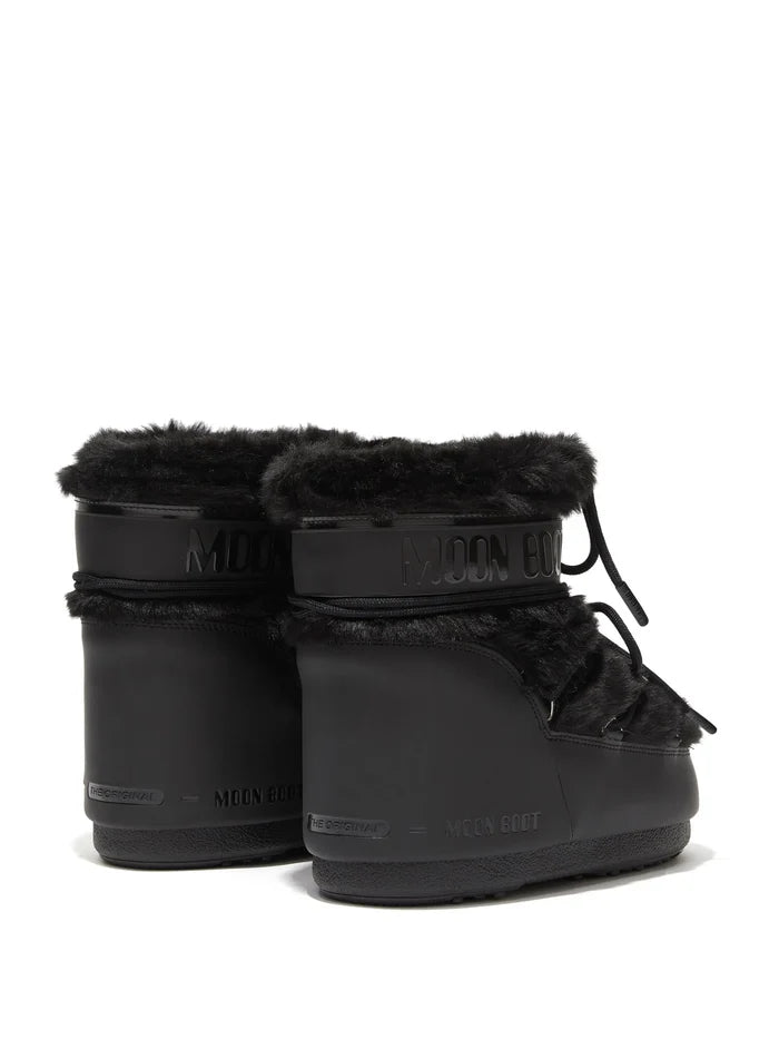 MOON BOOT Icon Low Faux-fur Boots Black - MAISONDEFASHION.COM
