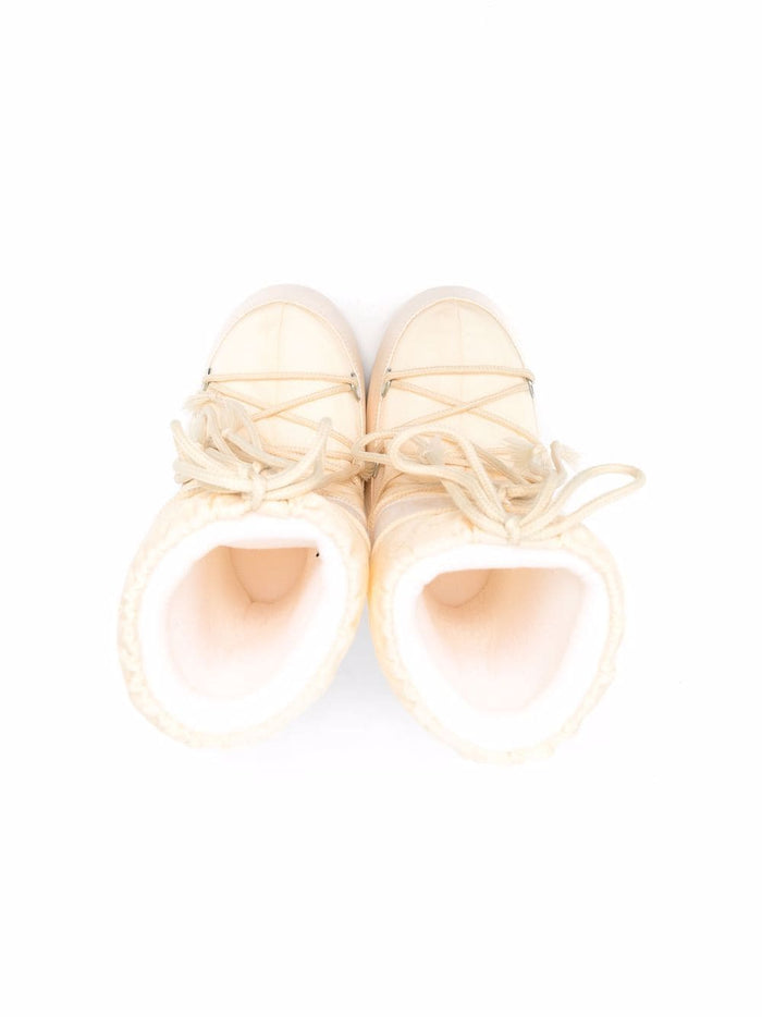 MOON BOOT KIDS Icon MB Nylon Boots Cream - MAISONDEFASHION.COM