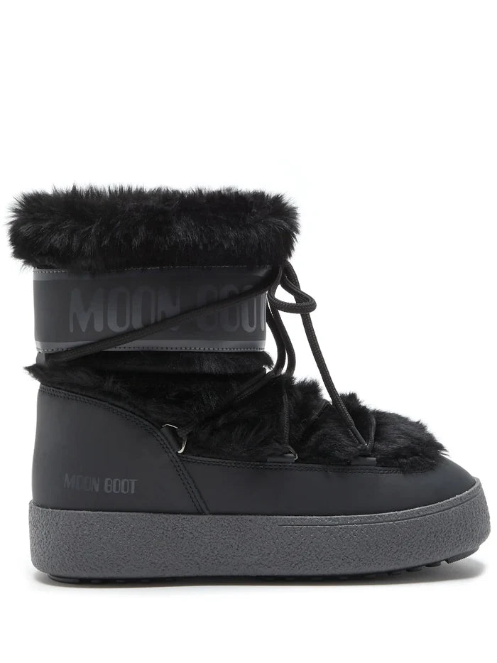 MOON BOOT Ltrack Low Faux-fur Boots Black - MAISONDEFASHION.COM