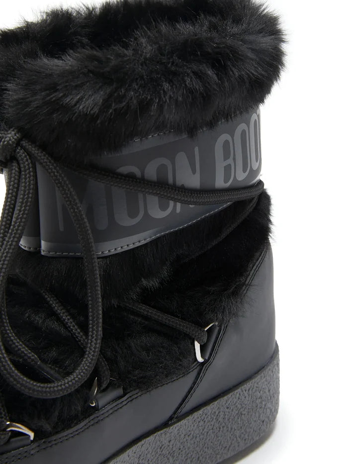 MOON BOOT Ltrack Low Faux-fur Boots Black - MAISONDEFASHION.COM